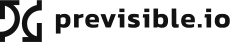 Previsible.io logo with a black abstract symbol on the left and the company name in lowercase black text on the right.