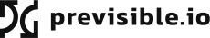 Previsible.io logo with a black abstract symbol on the left and the company name in lowercase black text on the right.